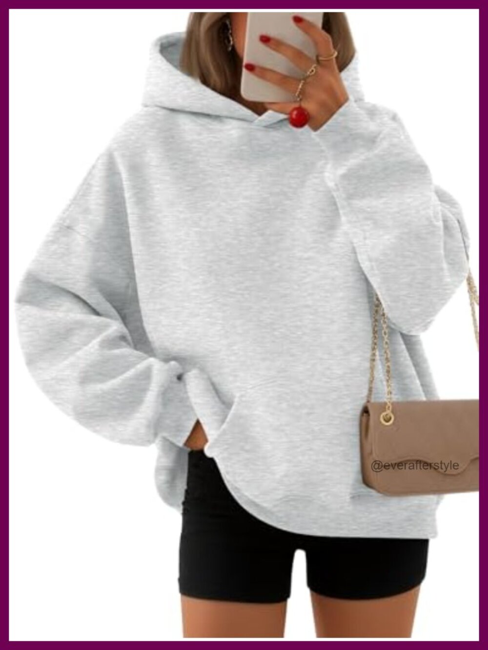 Oversized Fleece Hoodie Cotton Polyester Pullover Sweatshirt Women